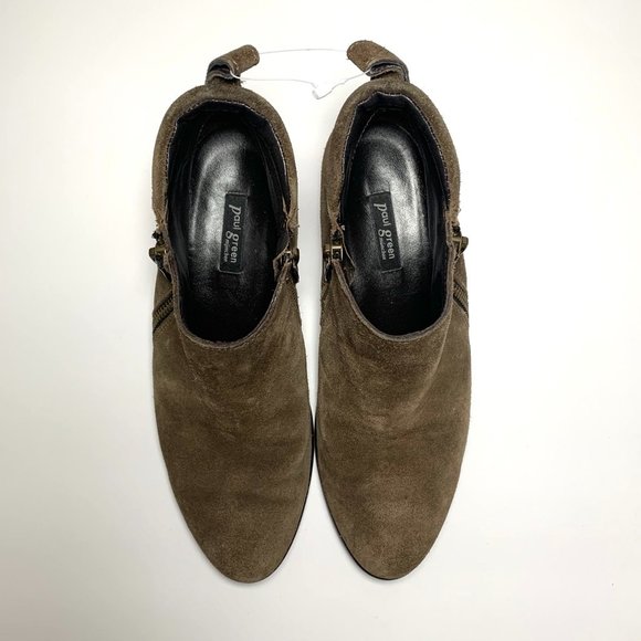 Paul Green Jillian Suede Ankle Zip Booties Tan Brown 5.5 - Picture 4 of 7